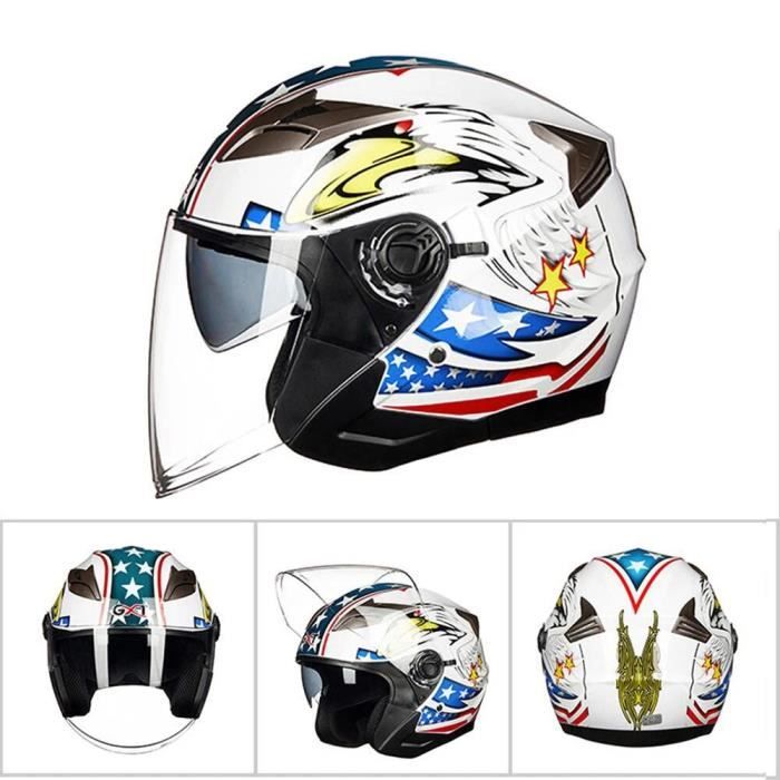 Demi-Casque Moto Multi-Sports - Léger, Pare-Soleil, Taille 45-65 Cm, Pour Scooter Et Cruiser - 4