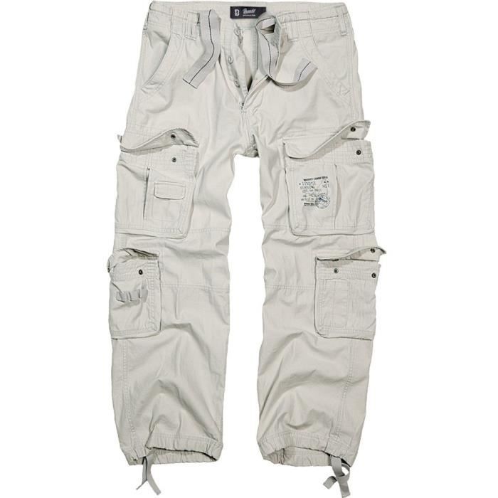 Brandit Pure Vintage Homme Cargo Pantalon - Blanc (Vieux Blanc 12)