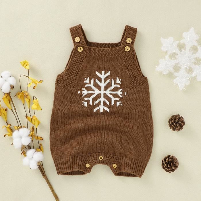Nouveau Ne Bebe Filles Noel Hiver Tricot Outwear Gilet A Volants Pull Barboteuse Cafe Cafe Cdiscount Pret A Porter