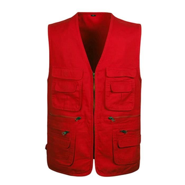 Gilet Taekwondo Homme - Coton Épais, Rouge, Taille L