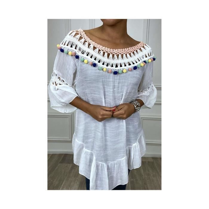 tunique plage blanche