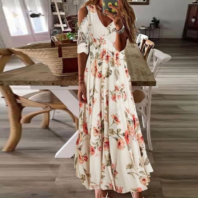 Robe longue brodée top