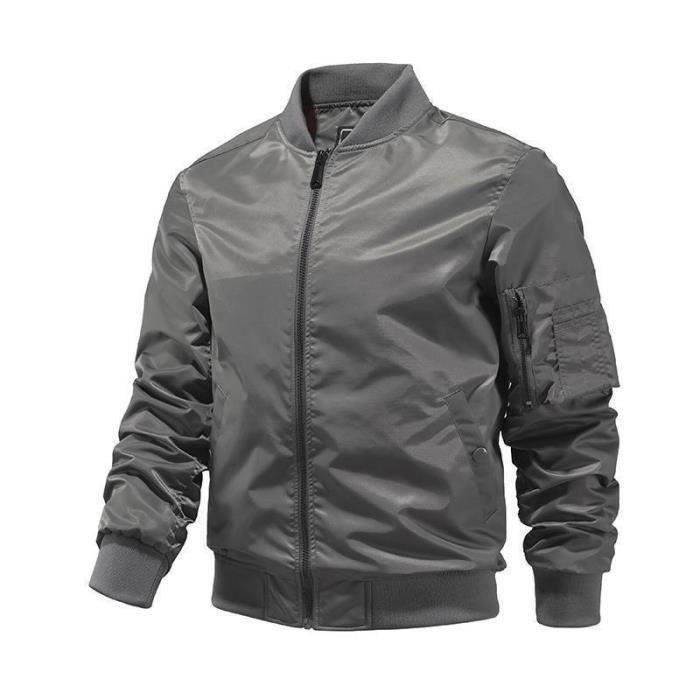 Blouson Homme Leger Casual Gris Printemps Ete Zippee Bomber