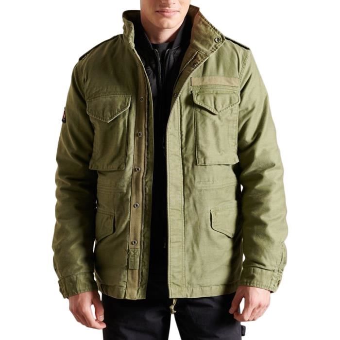 Veste ?� Capuche Superdry Borg Lined Vintage khaki - Cdiscount Pr??t-?�-Porter