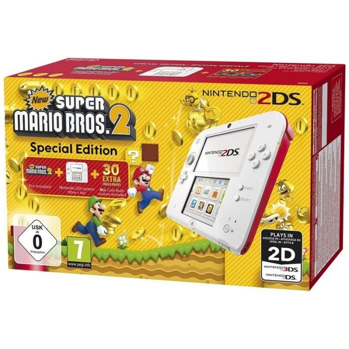 Console portable - Nintendo 2DS - Rouge/Blanc - Licence Mario - Nouveau Super Mario 2 pré-installé - 4 Go Reconditionné - Nintendo reconditionné disponible sur Cdiscount Seconde Vie