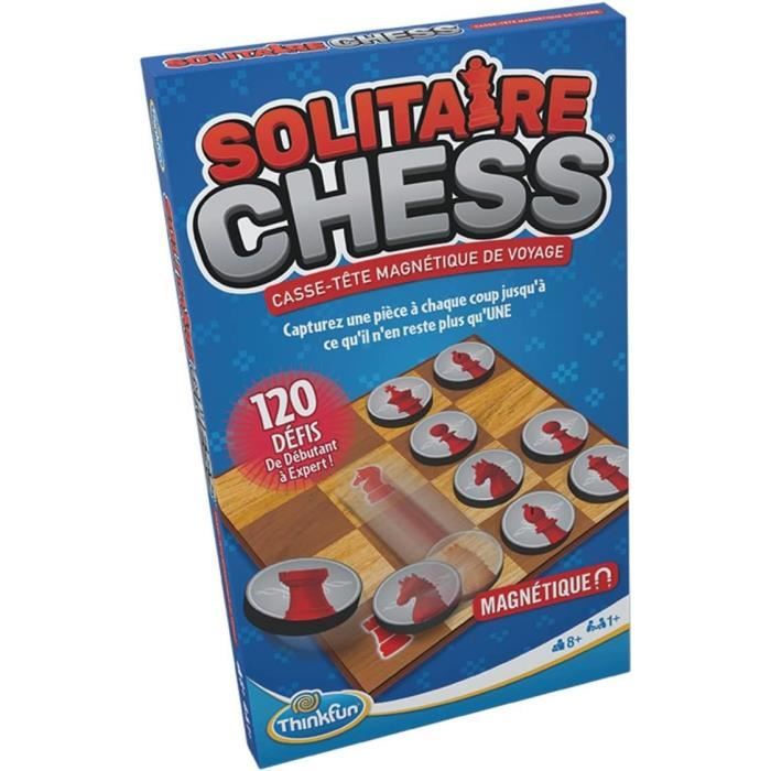 Solitaire Chess - 120 défis - Jeux de logique magnétique - 1 Joueur dès 8 Ans - Version voyage - 765