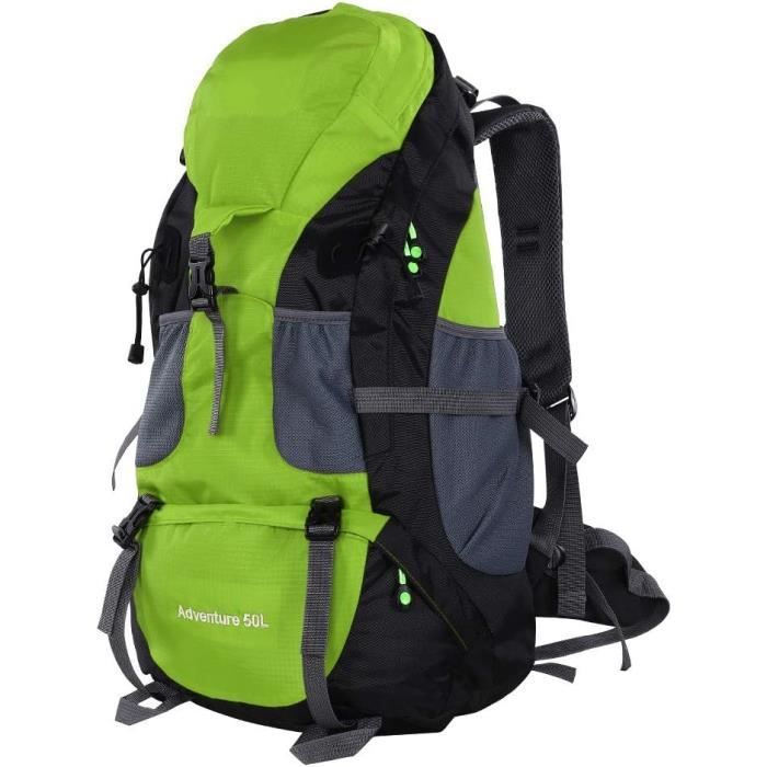 Sac à Dos De Camping 100 Litres Imperméable - Tissu Oxford Renforcé - Bretelles Rembourrées - Multi-poches
