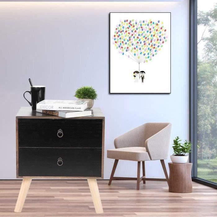 Arbre à Empreintes Digitales - Livre D'Or De Mariage Sur Toile 30x42 Cm - Cadeau De Réception