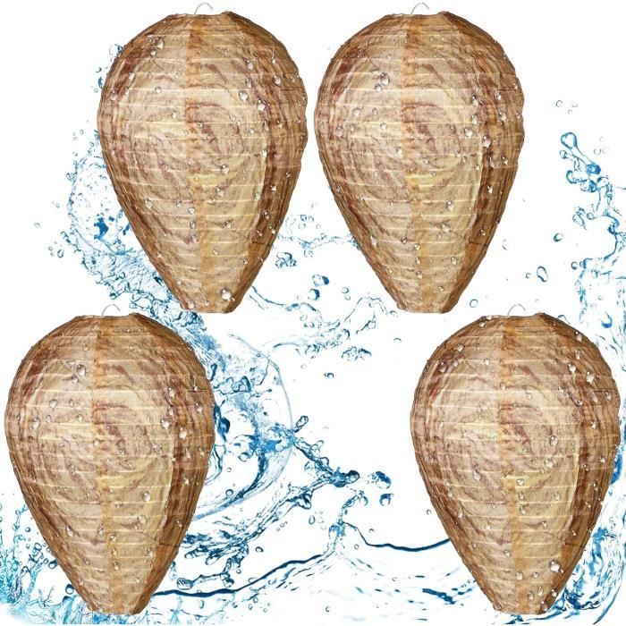 4 Pièges à Guêpes Imitation Nid - Répulsif Naturel Pour Jardin Et Terrasse - 28x22 Cm