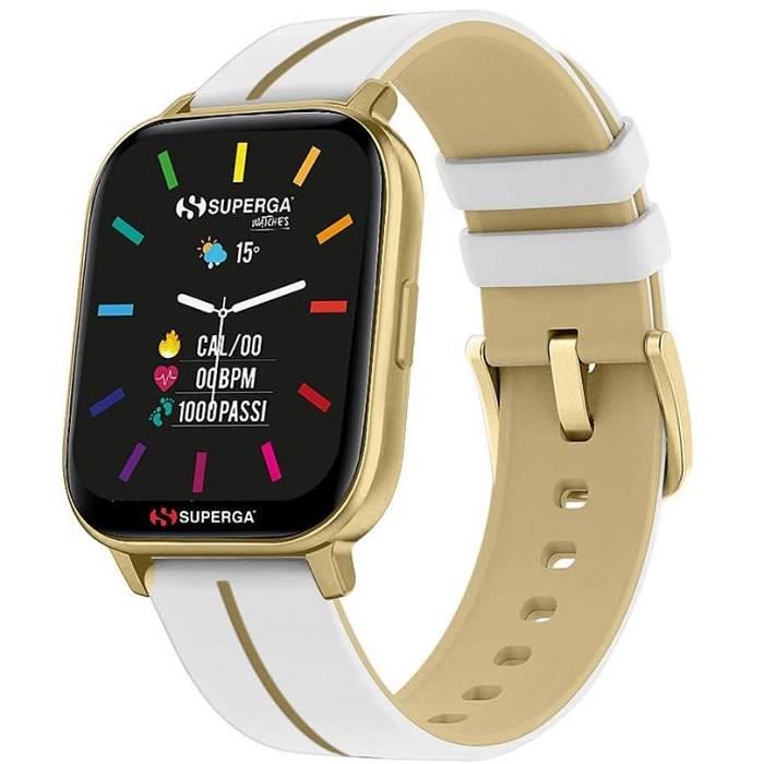 Montre connectée - SUPERGA - SW-STC014 - Blanc - Aluminium - 3 atm Montre connectée - SUPERGA - SW-STC014 - Blanc - Aluminium - 3 atm