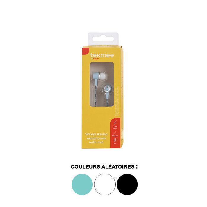 Ecouteurs - Filaires - Avec micro - Prise Jack 35mm - Smartphone - PC