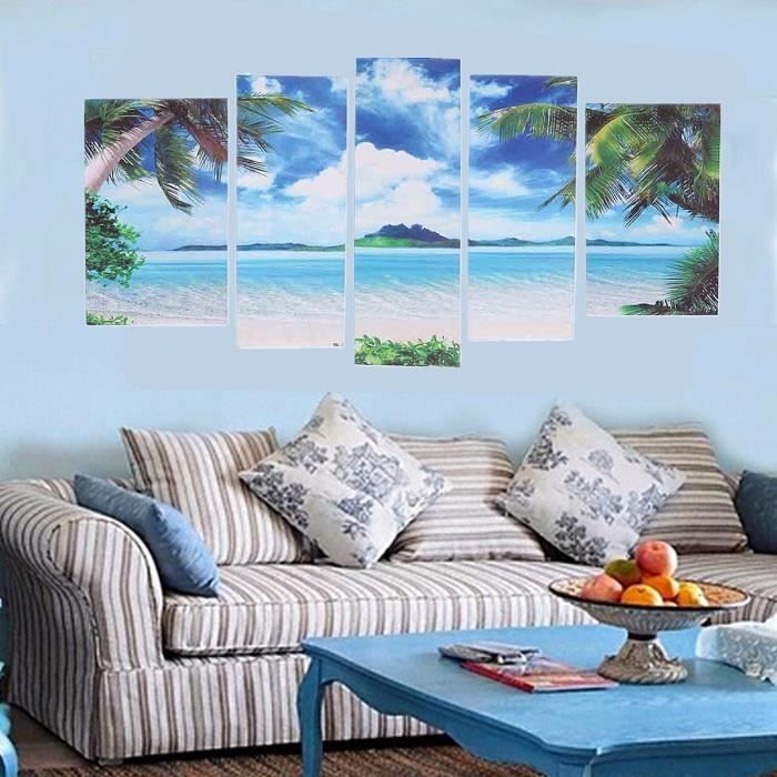 Wallpaper Tempsa 5 Peinture Empreint Tableau Huile Sur Toile Plage Mer Abstraite Art Decor Maison Achat Vente Tableau Toile Cdiscount Free