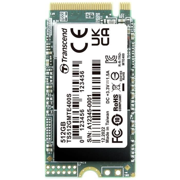 Transcend MTS400S 512 GB SSD interne NVMe PCIe M.2 2242 PCIe NVMe 3.0 x4 au détail TS512GMTE400S