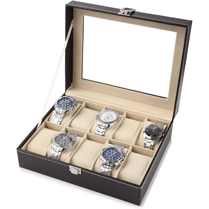 Étui Voyage Montres Luxe Genkigold Marron 2 Compartiments - Organiseur Portable Montres Homme