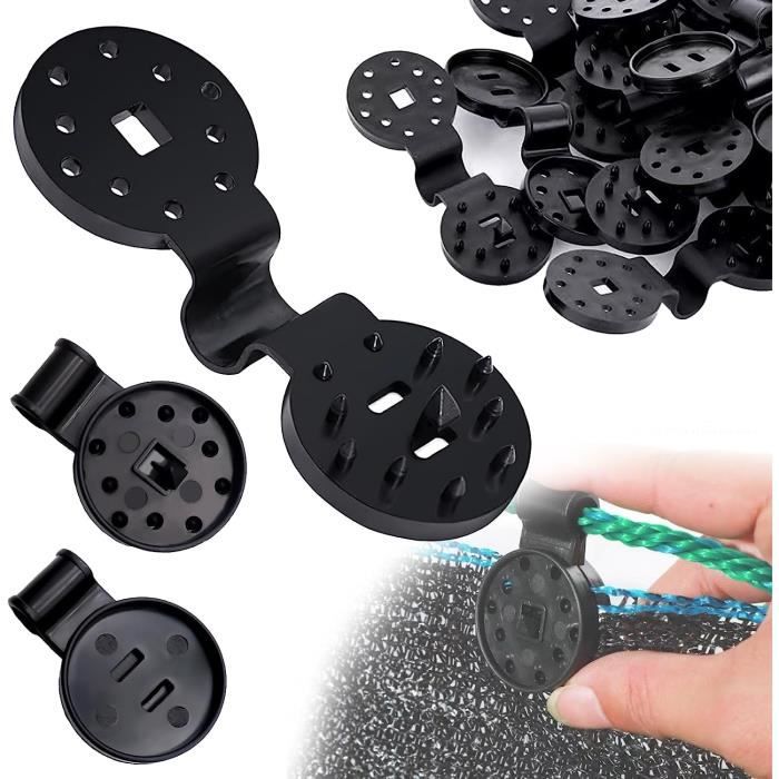 50 Clips Plastique Pour Toile D'ombrage - Avec œillet Pour Fixation Facile - Filet, Bâche, Serre