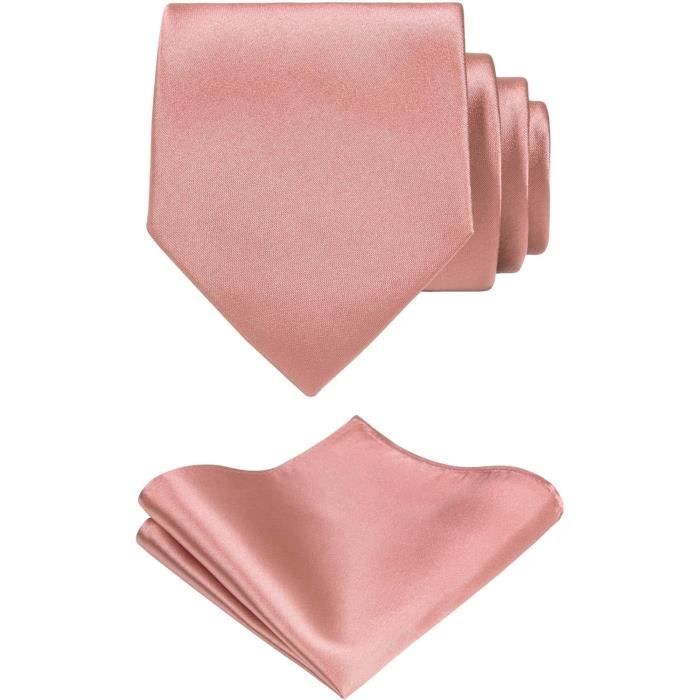 Set Cravate + Pochette Homme - Couleur Unie - Coffret Cadeau - Pour Mariage, Bureau, Cérémonie