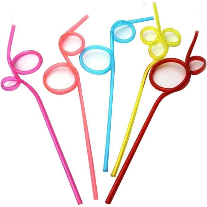 50 Pailles Plastique Dures Réutilisables - 23cm (lavables Lave-vaisselle) Pour Cocktails Et Jus
