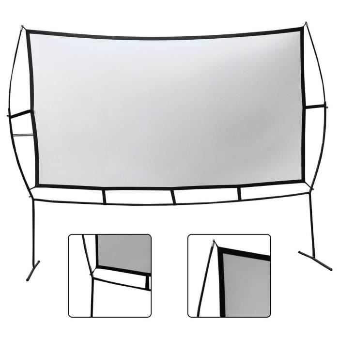 Écran De Projecteur Portable 60 Pouces Format 16:9 - Double Face, Pliable, Pour Intérieur/extérieur, Home Cinéma