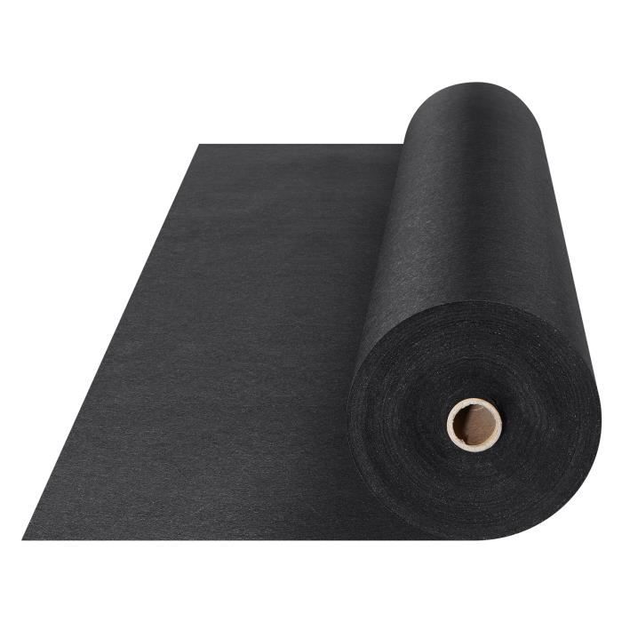 Toile Anti-Mauvaises Herbes 150g/m² - 1.2x10m Noir - Perméable Et Résistante Pour Jardin Et Massifs