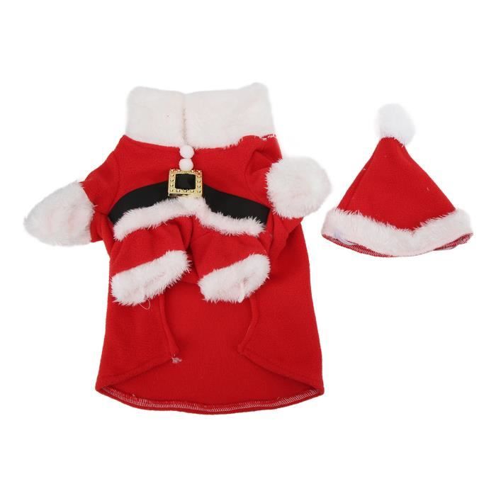 Costume Père Noël Pour Chien Chat - Bonnet, Cape Et écharpe - Taille Ajustable - Cadeau De Noël Pour Animal