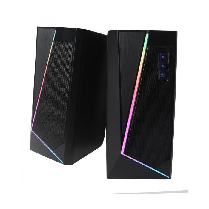 Enceinte PC Gamer, Haut-Parleurs pour Ordinateurs 3W USB 2.0 Audiocore Noir  RGB - Cdiscount Informatique