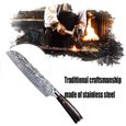 Couteaux Cuisine, 18 CM Couteaux Japonais Couteau de Chef Couteau Polyvalent En Acier Inoxydable au Carbone De Haute Qualité,C[446]-1