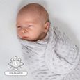 Lange bébé 0-3 mois hiver - couverture à emmailloter bébé sac avec minky Gris Nid d'ange-1