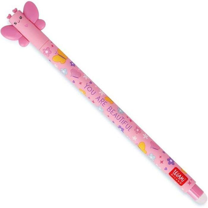 Stylos Gel Effaçables LEGAMI - Lot De 4 | Thèmes Dino, Teddy, Corgi, Llama | Pointe 0,7mm | Noir, Bleu, Vert, Rouge