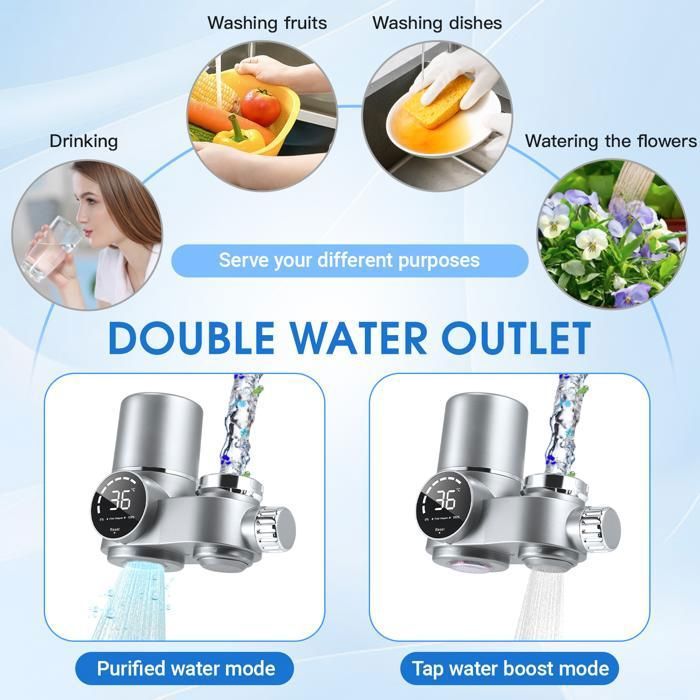 Système de Filtration d'eau par Gravité-VEVOR-Réduit le Plomb et Jusqu'à 99 % du Chlore-avec 2 Système de Filtration d'eau par Gravité-VEVOR-Réduit le Plomb et Jusqu'à 99 % du Chlore-avec 2