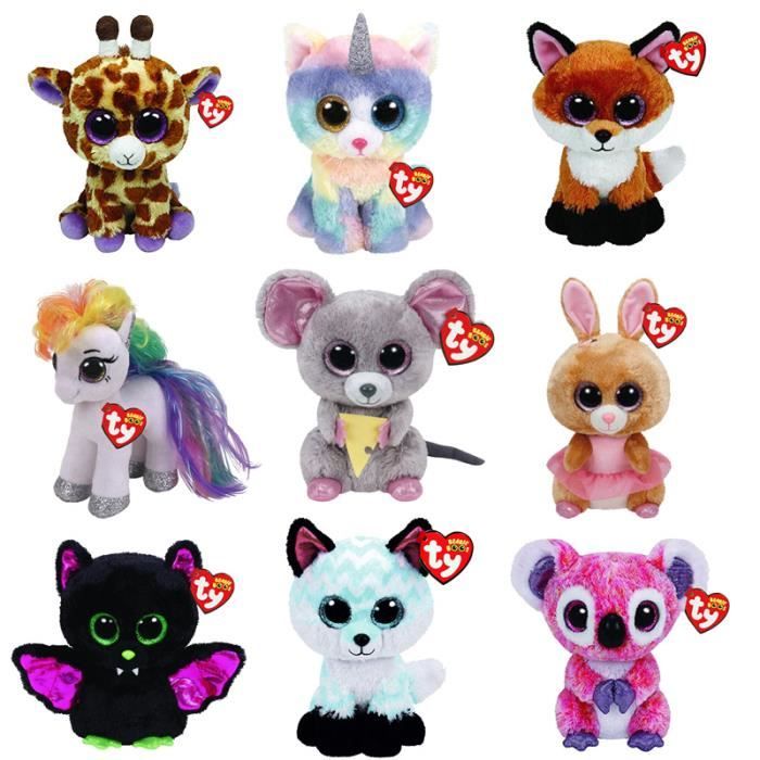 Une pi ce al atoire Ty Beanie animal en peluche 15cm Poup e Licorne Girafe Chauve souris Poney Rena