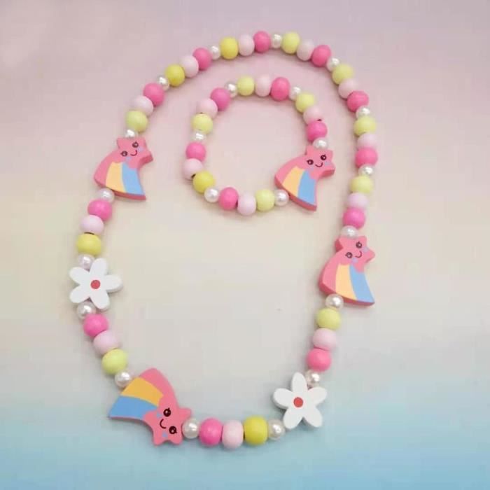 Collier pour Enfants Dessin Animé Coloré Animal Bijoux pour Enfant Perles Florales Bracelet Mode Accessoires Collier pour Enfants Dessin Animé Coloré Animal Bijoux pour Enfant Perles Florales Bracelet Mode Accessoires