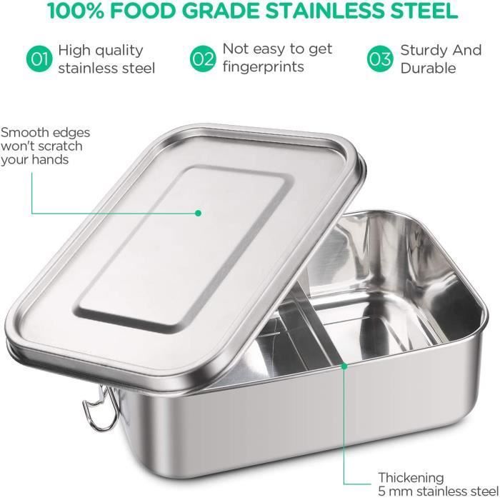 Boîte Bento INOX Lunch Box INOX Anti Fuite avec Compartiment Amovible ...