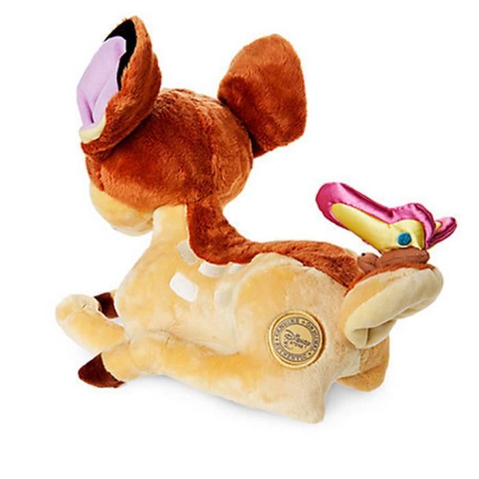 Peluche Bambi avec papillon - Disney - Modèle bébé - Marron