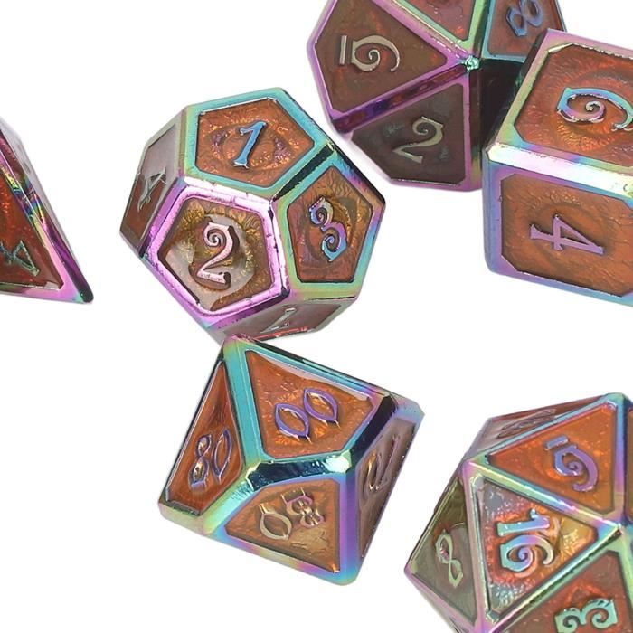 Enhance Tabletop Series Jeu de dés RPG en métal Violet (7 Enhance Tabletop Series Jeu de dés RPG en métal Violet (7