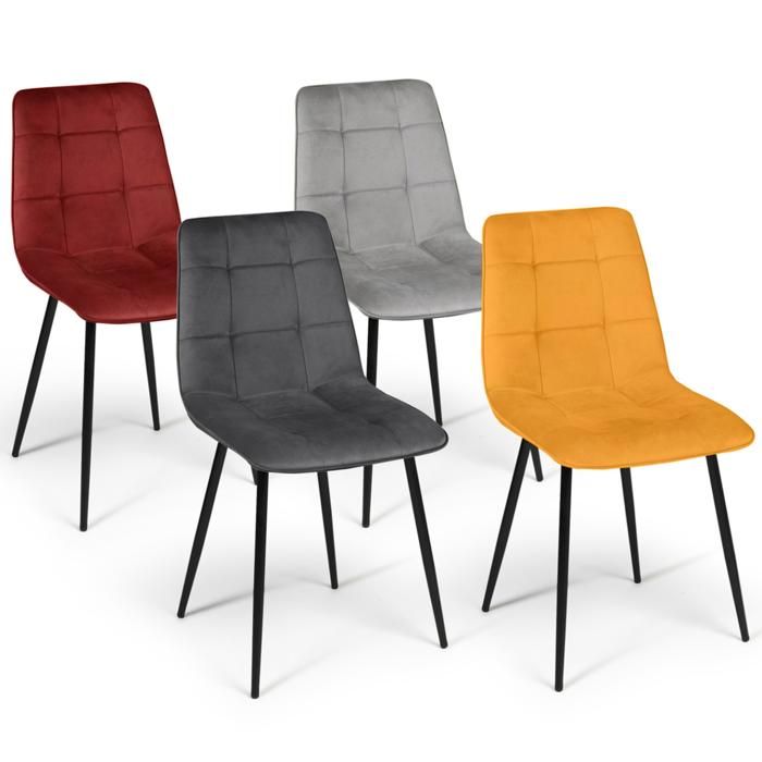 Lot De 4 Chaises Mila En Plastique PP Empilables - Design Scandinave - Cuisine Salle à Manger - Mix Couleurs