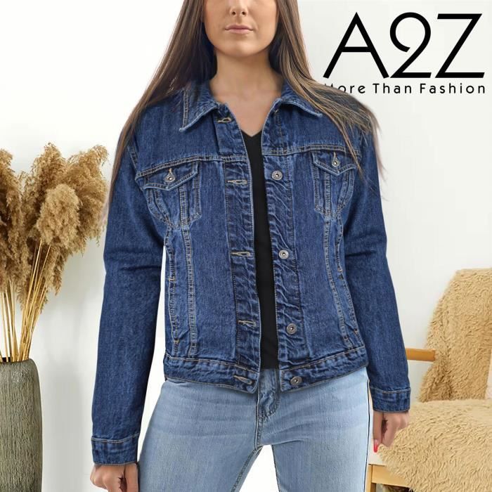 Veste jean cloutée femme clearance