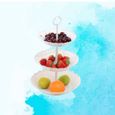 Assiette de fruits blancs à trois niveaux support à dessert Panier de collations pour plateau de  RANGEMENT - CASIER - ETAGERE-2