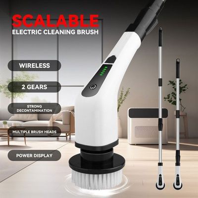 Épurateur électrique à Rotation, Brosse De Nettoyage Motorisée Sans Fil Et Cinq Tetes De Brosse Interchangeables Epurateur De Douche Electrique 98133876