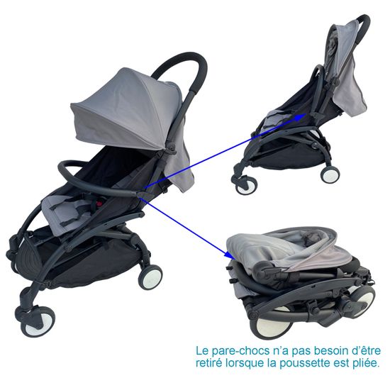 Barre de pare-chocs universelle pour poussette, poignée de bras de landau, accessoires de poussette, matériau en acier éponge en cuir PU, barre de sécurité de Type séparé