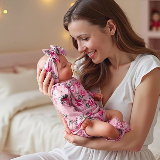 BABESIDE Poupée Reborn Réaliste 43 cm – Bébé Fille au Corps Souple avec Tenue Canard Jaune et Accessoires – Idée Cadeau pour Filles de 3 Ans et Plus