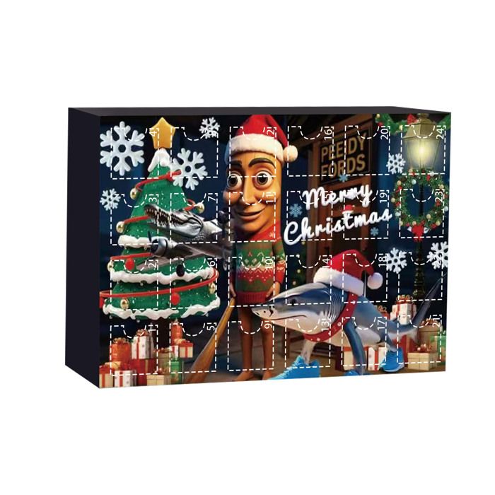 Calendrier de l'Avent 24 jours de l'Italienne Brainrot - Coffret cadeau surprise unique avec ornements amusants et créatifs - Ensemble de décoration pour les fêtes de fin d'année (E