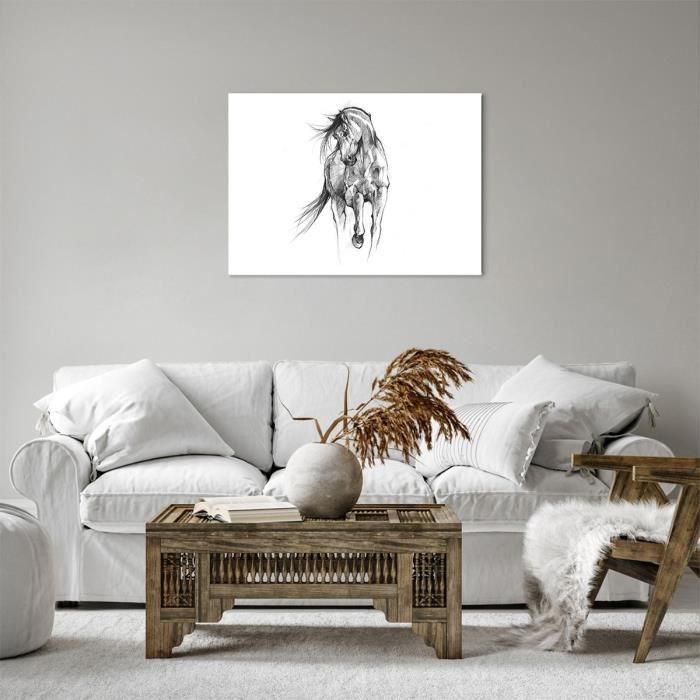Tableau Toile Cheval Aimant – Déco Murale 5 Pièces Encadrées, Ambiance Nature