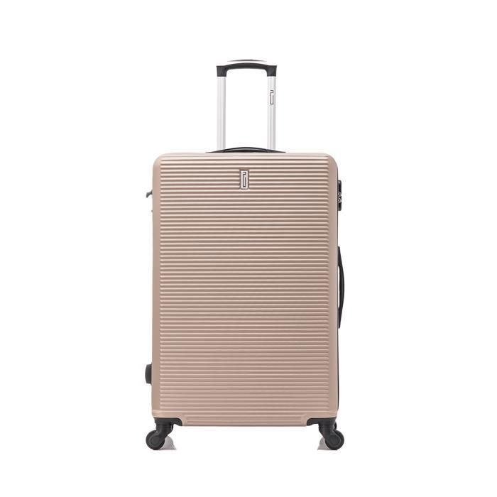 Valise Grande Taille CELIMS 75x48x30 Cm - Polypropylène, 8 Roues 360°, Cadenas Intégré, Rose, 23 Kg Capacité