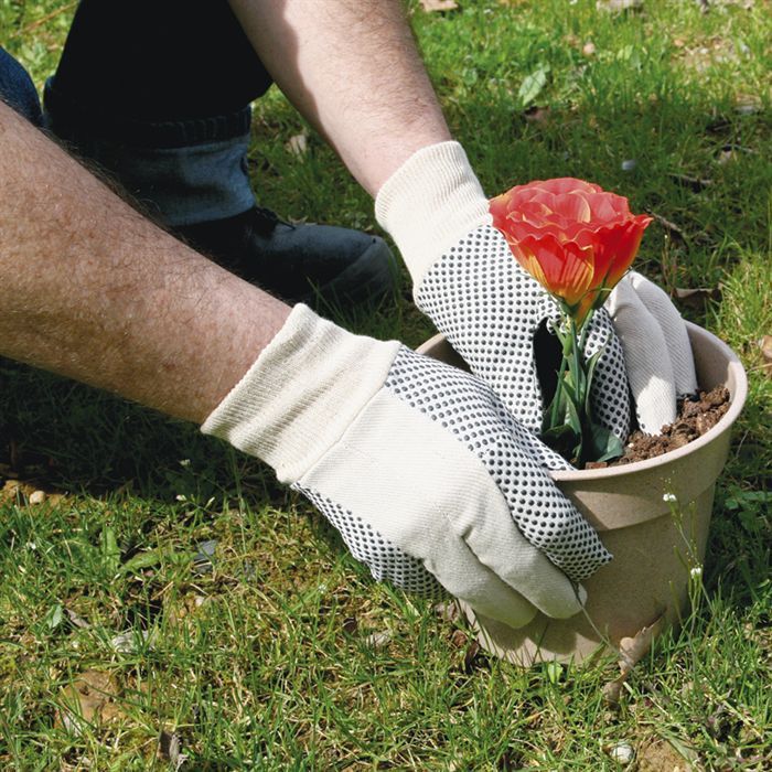 Gant de jardinage femme en coton anti-dérapant COGEX MAYFLOWER T8