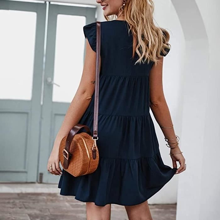 Robe universelle Generique Florale Courte Bretelles Navy Navy Cdiscount Pret a Porter