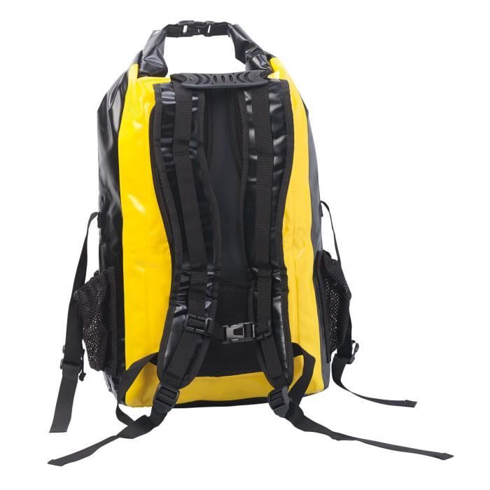 Sac dos trekking tanche en toile de b che 30 L coloris jaune