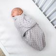 Lange bébé 0-3 mois hiver - couverture à emmailloter bébé sac avec minky Gris Nid d'ange-3