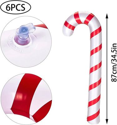 Canne à Sucre Gonflable Noël - Lot De 6 Pièces, 90 Cm, PVC, Décoration Intérieure Et Extérieure - 2