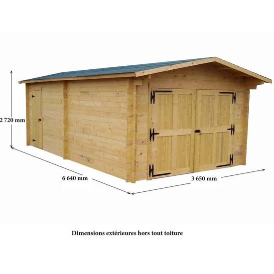 Garage 24 23m En Bois Massif Achat Vente Garage Garage 24