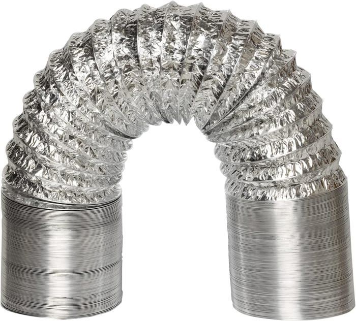 Tuyau Évacuation Flexible Gaine Ventilation Aluminium ø60mm 6m - Avec Colliers Serrage